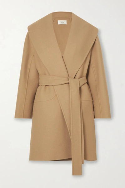 The Row Maddy Belted Wool-blend Coat In Chamois