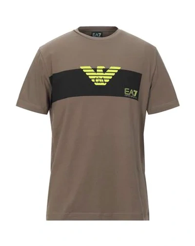 Ea7 T-shirts In Beige
