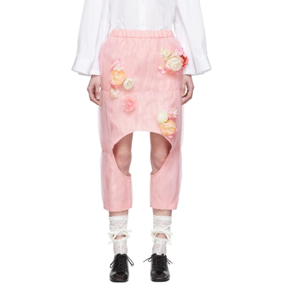Comme Des Garçons Comme Des Garcons Pink Tulle Flowers Skirt In 1 Pink