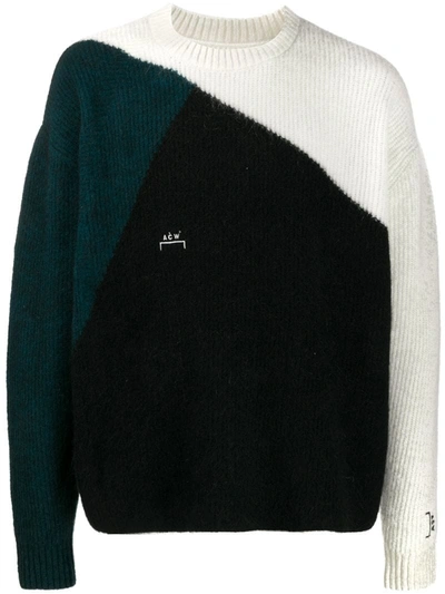 A-cold-wall* Tri Tone Wool Knit Sweater In Black