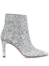 P.a.r.o.s.h High Heeled Glitter Boots In Silver