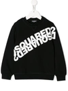 Dsquared2 Kids' Black Sweatshirt With White Press