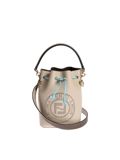 Fendi Mon Tresor Small Bucket Bag In Nuvola Color In Grey