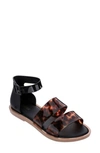 Melissa Model Jelly Flat Sandal In Black/ Tortoise