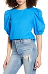 English Factory Puff Sleeve Top In Blue