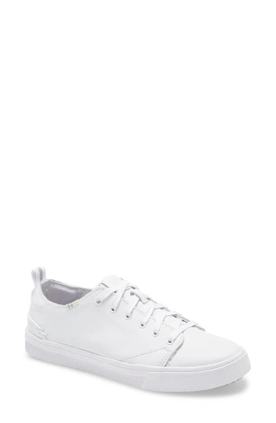 Toms Trvl Lite Low Top Sneaker In White Leather