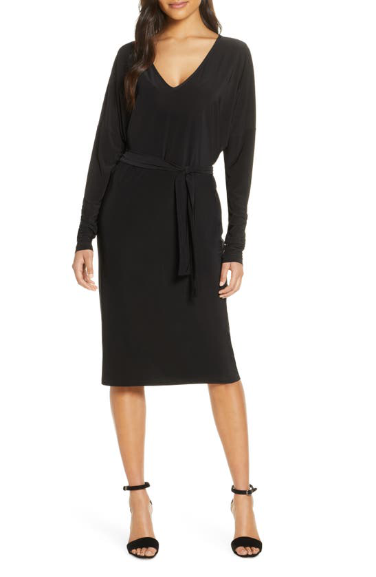 Ilse Jacobsen Belted Long Sleeve Dress In Black | ModeSens