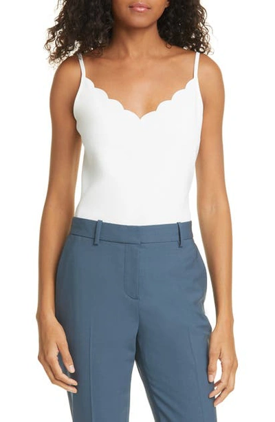 Ted Baker Siina Scallop Neckline Camisole In Ivory