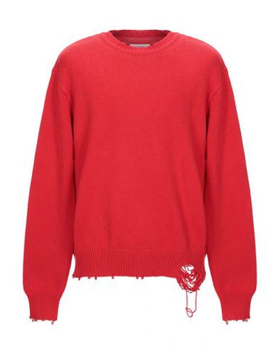 Maison Margiela Jersey Destroyed Knit In Red