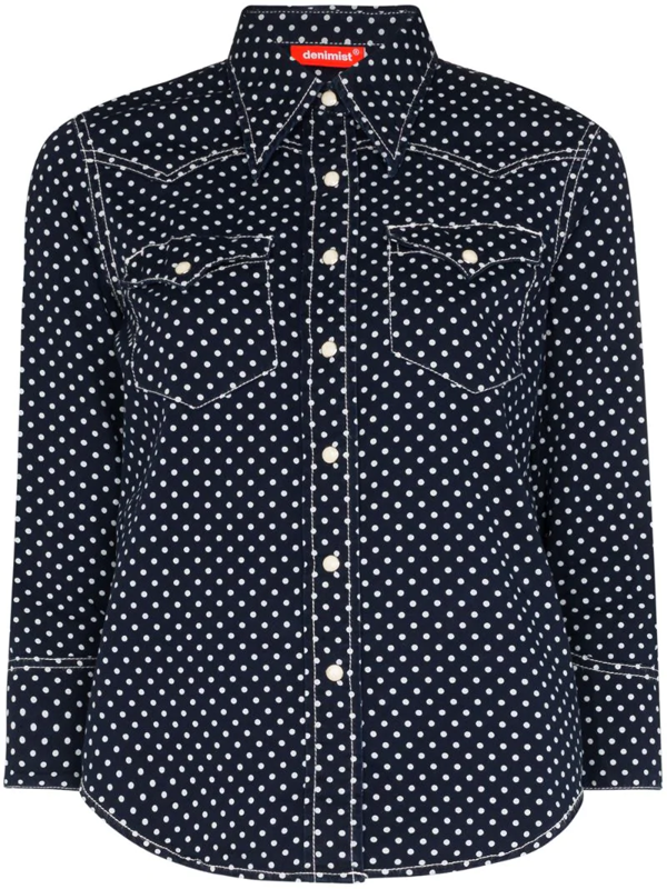 denim polka dot shirt