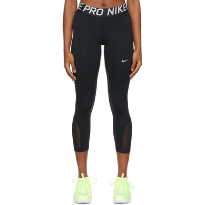 Nike Pro 365 Mesh-paneled Recycled Dri-fit Leggings In Black/white