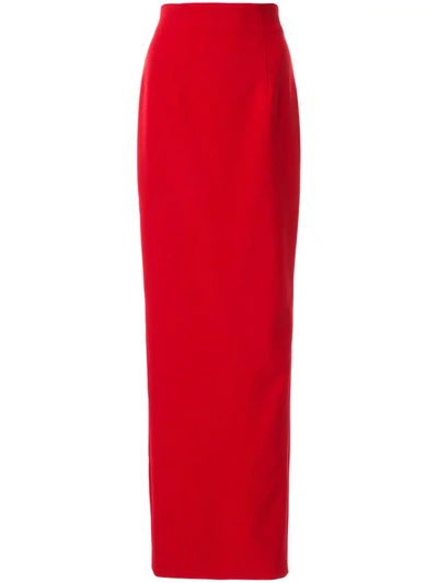 Rachel Gilbert Jade Straight Fit Maxi Skirt In Red