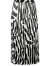 Proenza Schouler Zebra Knitted Midi Skirt In Black