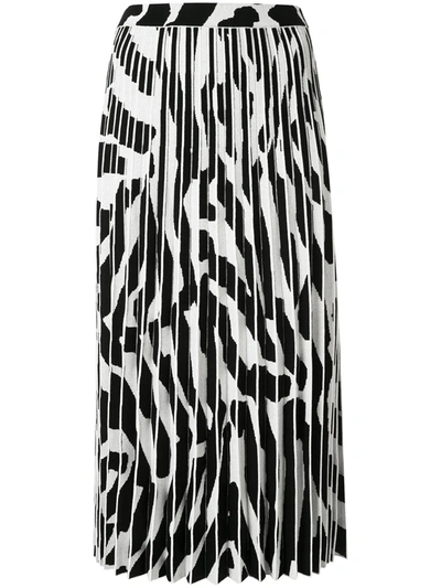 Proenza Schouler Zebra Knitted Midi Skirt In Black