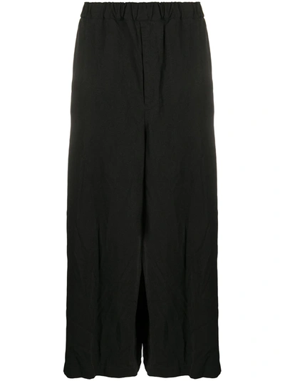 Black Comme Des Garçons Wide-leg Trousers In Black