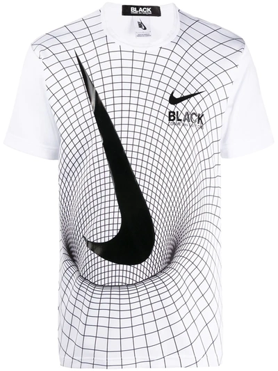 Black Comme Des Garçons X Nike Swoosh Print T-shirt In White