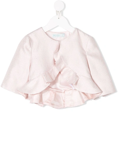 Abel & Lula Kids' Fantasy Jacquard Ruffled Jacket In Pink