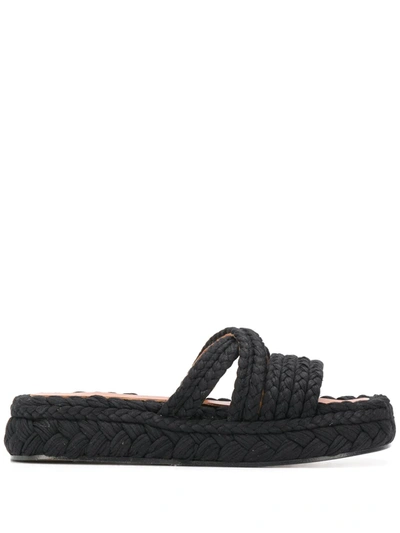 Clergerie Woven Strap Sandals In Black