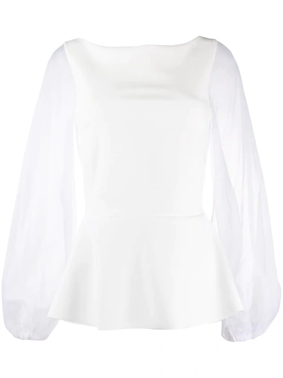 Le Petite Robe Di Chiara Boni Katell Sheer-sleeve Blouse In White