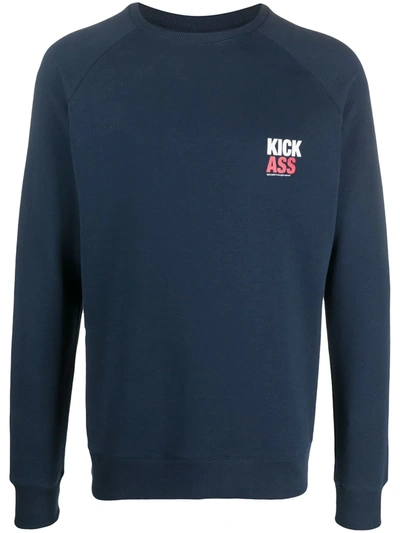 Ron Dorff 'kick Ass' Print Sweatshirt In Blue