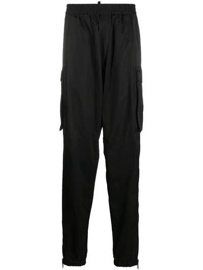 Dsquared2 Side-zip Cargo Trousers In Black