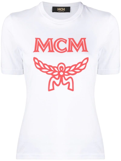 Mcm T-shirt Mit Logo-print In White