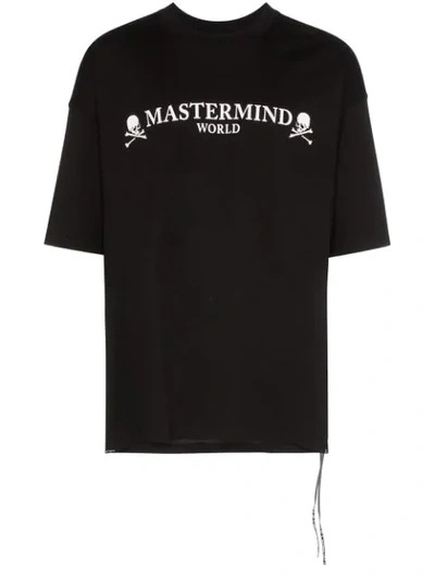 Mastermind Japan Oversized Logo-embroidered T-shirt In Black