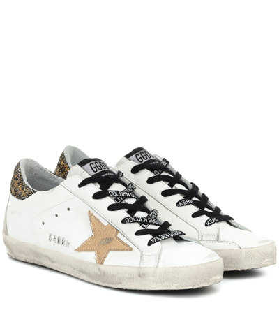 Superstar Leather Sneakers In White Leather-cocco Glitter Go