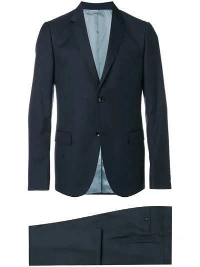 Gucci Straight Fit Bee Wool Gabardine Suit In Blue