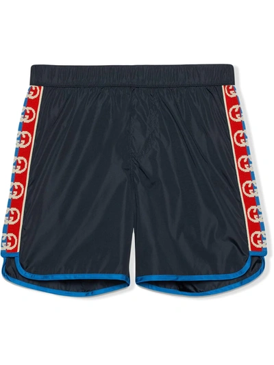 Gucci Kids' Children's Swim Shorts With Interlocking G In Blu