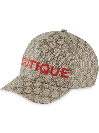 Gucci Gg Boutique Print Baseball Hat In Beige | ModeSens