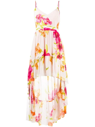 Twinset Floral Print High Low Dress In White