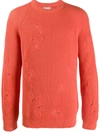 Laneus Distressed Relaxed-fit Jumper In Orange