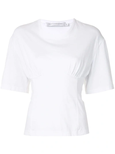 Christopher Esber Ruched Silk T-shirt In White