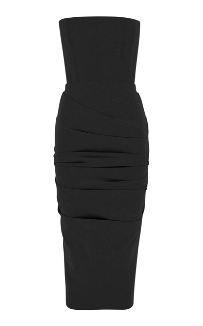 Alex Perry Women's Exclusive Mena Ruched Stretch Crepe Midi Dress In Black