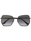 Jimmy Choo Oversized Sunglasses In Black