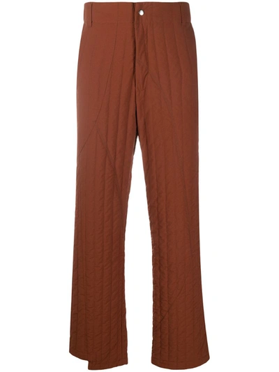 A-cold-wall* Quilted Straight-leg Trousers In Brown