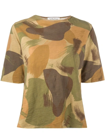 Ymc You Must Create Camouflage-print Cotton T-shirt In Brown