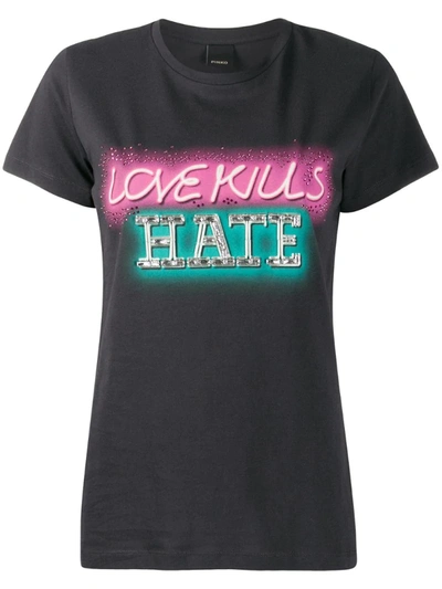 Pinko Love Kills Hate T-shirt In Black