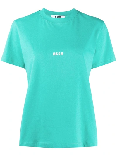 Msgm Mini Logo-print T-shirt In Green