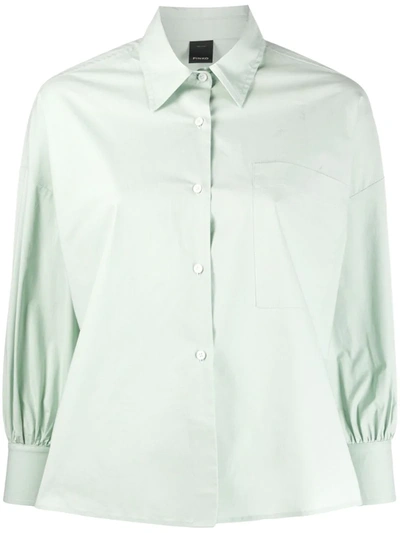 Pinko Boxy-fit Long-sleeved Shirt In Green