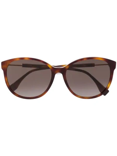 Fendi Cat Eye Tortoiseshell Sunglasses In Brown