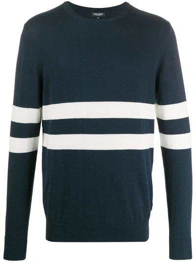 Ron Dorff Striped Round-neck Jumper In Blue