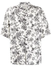 Laneus Floral Print Relaxed-fit Shirt In White
