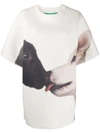 Benetton Animal Print T-shirt In White