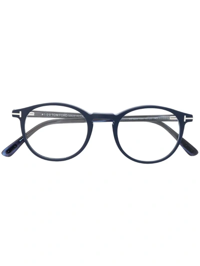 Tom Ford Round-frame Glasses In Blue