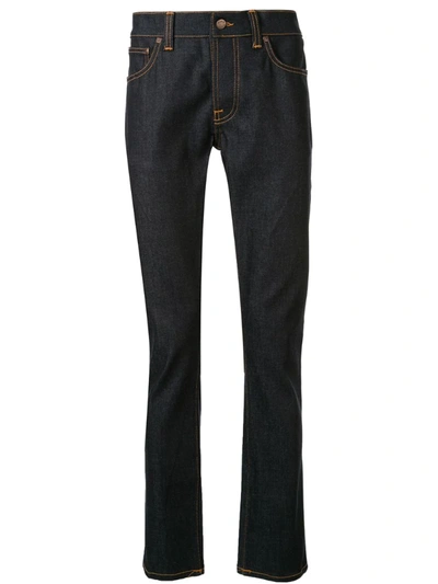 Nudie Jeans Grim Tim Slim-fit Jeans In Blue