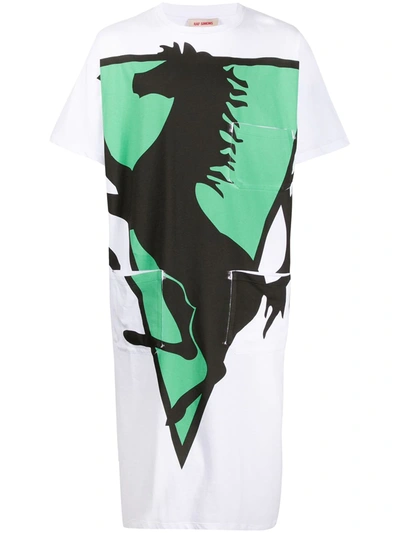 Raf Simons Prancing Horse Mid-length T-shirt In White