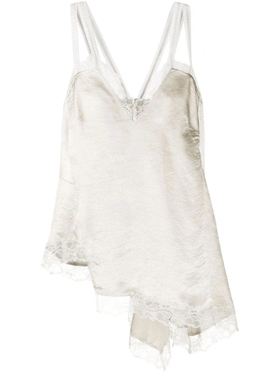 Koché Asymmetric Satin Waistcoat In Neutrals
