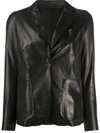 Salvatore Santoro Single-breasted Leather Blazer In Black